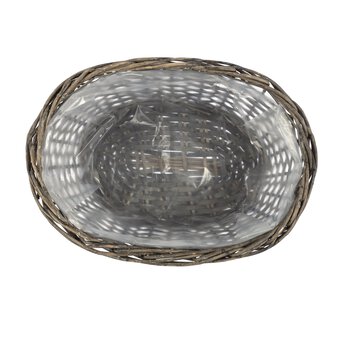 Grey Wicker Basket 33cm x 25.5cm x 11.5cm 