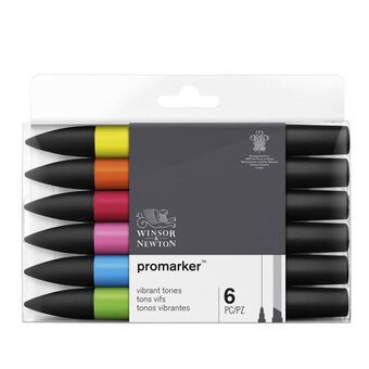 Winsor & Newton Vibrant Tone Promarkers 6 Pack