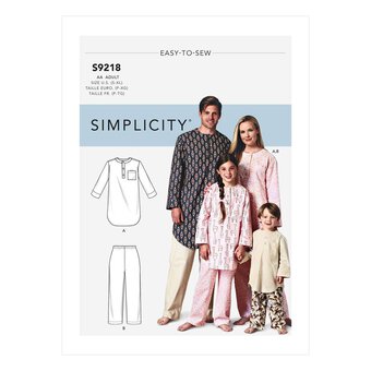 Simplicity Adult Sleepwear Sewing Pattern S9218 (S-XL)