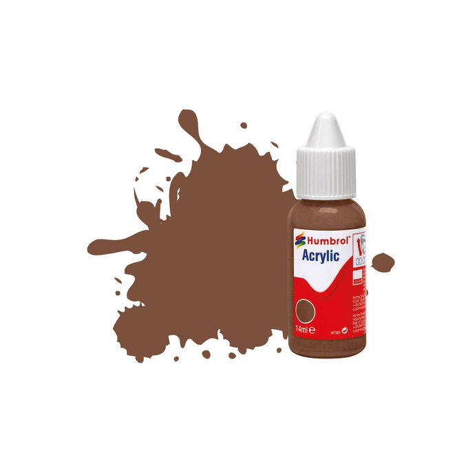 Humbrol 98 Chocolate Matt Acrylic Paint Dropper 14ml