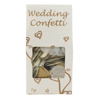 Gold and White Hearts Confetti 7g