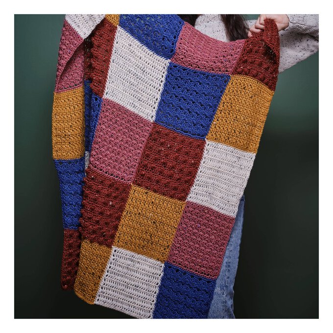 Knitcraft Patchwork Tweed Crochet Blanket Digital Pattern 0311 image number 1