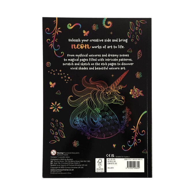 Neon Unicorns Scratch Art Creations Book image number 7